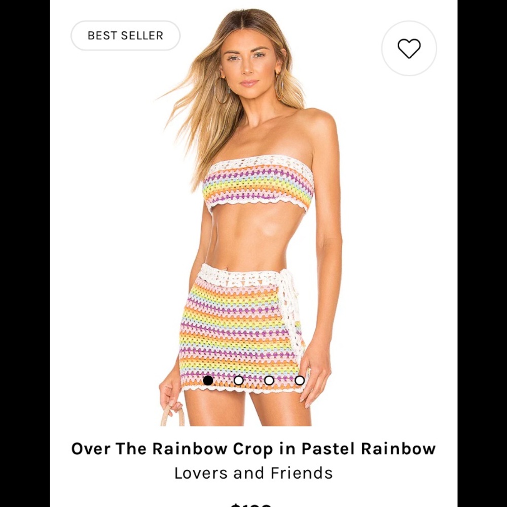 Lovers + Friends Over the Rainbow Crop in Pastel Rainbow